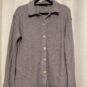 Women's Tan Button-Up Sweater